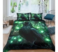 Mystic ravencopripiumino microfibra Set di 3 Pezzi stampa 3D con cerniera Gothic fantasy art Set Di Copripiumino con federe per cuscini soffice for bambini e adolescenti King（220x240cm）