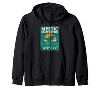 Mystic Sea Whispers Camicia Retro Balena Tramonto Oceano Mistico CT Felpa con Cappuccio