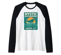 Mystic Sea Whispers Camicia Retro Balena Tramonto Oceano Mistico CT Maglia con Maniche Raglan