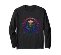 Mystic Skull Floral Frame Design intricato Maglia a Manica