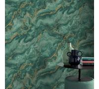 Mystic Spell Marmo Parati Vinile Verde Glitter Oro Elle Decorazione 10447-19