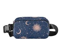 Mystic Sun Moon Navy Marina Marsupio Impermeabile Ovunque Carino Crossbody Marina Mistico Sole Luna Navy, 20,3 x 13,5 x 5,8 cm, Divertente Carino, Mystic Sun Moon Navy, 20,3 x 13,5 x 5,8 cm
