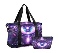 Mystic Tarot Astrological Eyes Borsone Weekender Viaggi Pernottamento Borsa con Cinghia Regolabile per Aereo Viaggi Pieghevole, Tarocchi astrologici mistici, 1 size