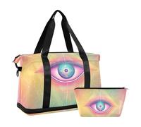 Mystic Tarot Astrological Eyes Grande borsa da viaggio Weekender Borsone con borsa da toilette per palestra impermeabile, Tarocchi astrologici mistici, 1 size