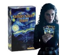 Mystic Tarot Cards, Night Oracle Deck Set, 4.06x2.36 inches Divination Cards with Guide Book, Artistic Paper Tarot Set, Fortune Telling Card with Dark Theme, Tabletop Game for Family Gathering