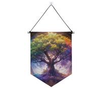 Mystic Tarro Viola Astrologia albero appeso banner in tessuto con asta telescopica banner in tessuto banner per feste e decorazioni per interni, feste all'aperto