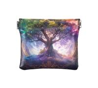 Mystic Tarro Viola Astrologia Portamonete da Donna in Pelle Portatile Mini Portafoglio Porta Carte per Signora, Mystic Tarro Purple astrologia, 1 size, moderno