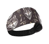 Mystic Wolves Simboli sciamanici Fascia antiscivolo da donna Elastica Tennis fasce per il sudore per uso quotidiano Basket Atletica Sport YogaColorful Duchshund Dog Stars