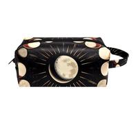 Mystical and Magical Moon and Butterfly - Trousse da donna in pelle con manico, impermeabile, da appendere, borsa da viaggio, piccolo astuccio per bambini, Multicolore 10., 8.2x3.1x3.5 in/21x8x9 cm