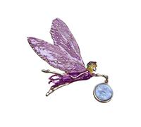 Mystical Angel Girl Pin con cambiamento di colore, accessorio per gioielli retrò ispirato per abiti eleganti, accessori per ali luccicanti, Taglia unica, come descritto