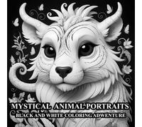 Mystical Animal Portraits Black And White Coloring Adventure