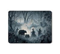 Mystical Bear - Tappetino scolapiatti in gomma assorbente, motivo strega gotica, per Halloween, in pelle PU, per bancone della cucina, 45,7 x 61 cm