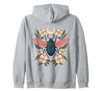 Mystical Beetle With Floral and Moon Felpa con Cappuccio