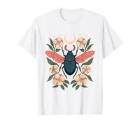 Mystical Beetle With Floral and Moon Maglietta