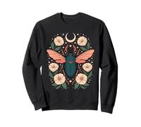 Mystical Beetle With Moon And Flowers Felpa