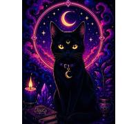 Mystical Black Cat Halloween Notebook: Spooky Journal for Back to School, Writing, Notes, School, Work & Everyday Use
