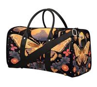 Mystical - Borsone da viaggio etnico con fiori e farfalle, per donne, uomini, ragazze, ragazzi, weekend, 22,7 l, per sport, palestra, yoga, Colore, 22.7 L, Organizer per borse