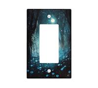 Mystical Cat - Piastre di protezione per interruttore della luce/coperchi di uscita, colore blu chiaro di luna, per decorazione della casa, piastre da parete termoplastiche, dimensioni standard