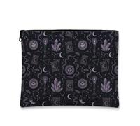 Mystical Celestial Tarocchi E Cristallo Citazione Fantasioso Trucco Borsa | Motivi di carte dei tarocchi, astuccio con cerniera per trucco, orologi da tasca celesti, stile bohémien