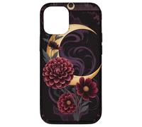 Mystical Crescent Moon e Floral Gothic Dark Botanical Custodia per iPhone 12/12 Pro