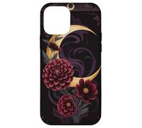 Mystical Crescent Moon e Floral Gothic Dark Botanical Custodia per iPhone 12 mini