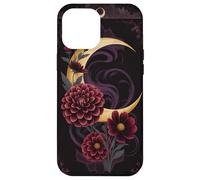 Mystical Crescent Moon e Floral Gothic Dark Botanical Custodia per iPhone 12 Pro Max