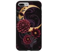 Mystical Crescent Moon e Floral Gothic Dark Botanical Custodia per iPhone 7 Plus/8 Plus