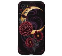 Mystical Crescent Moon e Floral Gothic Dark Botanical Custodia per iPhone SE (2020) / 7/8
