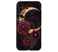 Mystical Crescent Moon e Floral Gothic Dark Botanical Custodia per iPhone XS Max