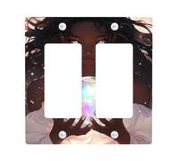 Mystical Crystal Light Switch Cover Piastre / Coperture Outlet, Etereo Arcobaleno Magia per Decorazione Incantevole, Piastre da Parete Termoplastiche, Dimensioni Standard Doppio Rocker