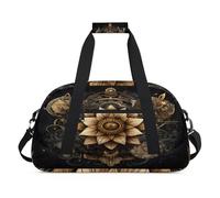 Mystical Etnico Fiore Modello Bambini Duffel Borse per Ragazze Ragazzi, Pernottamento Weekender Borsa Da Viaggio 24L Sport Palestra Duffel Bag Pratica Tote Carry Bag, Colore, (24L) UK, Organizer per