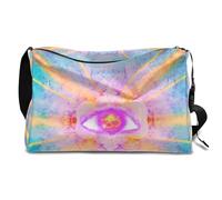 Mystical Eye - Borsone in pelle per uomo, donna, ragazzi e ragazze, borsa da viaggio per sport, palestra, borsa da viaggio, borsa a tracolla singola, Colore, 18.5L, Organizer per borse