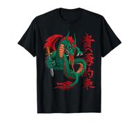Mystical Fire Breathing Dragon Giapponese Kanji Style Art Maglietta