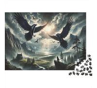 Mystical Forest Adulto Jigsaw Jigsaw Puzzle 1000 Pezzi Materiale Riciclabile Ravens Jigsaw Puzzle for Adultos Jigsaw Accessorio per Gioco di Puzzle Interesting Family Game Gift for Women 52x38cm/...