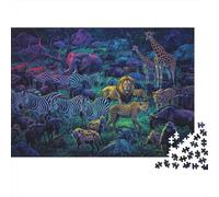Mystical Foresta Jigsaw Puzzle 1000 Pezzi Riciclato Materiale Africana Vita Selvatica Puzzle per Elderly Relieve Senile Dementia Fun Familiare Gioco Attività Casa 70x50cm/1000pcs