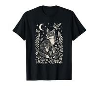 Mystical Fox Family Nature Forest Night Design Maglietta