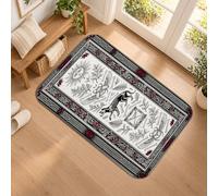 Mystical Gothic Wolf Skeleton Art Runner Tappeto 2x3 | Estetica gotica, tappeto passatoia ingresso, simboli esoterici, arredamento mistico, stile gotico accademico