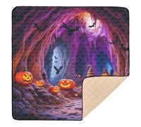 Mystical Halloween Cave Path Morbido Tappetino da gioco imbottito per interni ed esterni, lavabile, da viaggio, per neonati e bambini, 127 x 127 cm