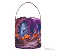 Mystical Halloween Caverna Path Yarn Storage Bag Organizer Craft Bag Organizer con fori Conservazione da viaggio per uncinetto ago maglia