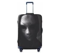 Mystical Masked Figure Monochrome Travel Luggage Covers - Elasticità Valigie Coperture Protector per bagagli 45-81 cm, Nero , S