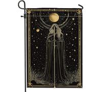 Mystical Moon - Bandiera da giardino con luna celeste, bandiera decorativa per esterni, a doppia faccia, decorazione per prato, 30,5 x 45,7 cm