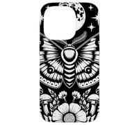 Mystical Moth Lunar Moon Art With Mushroom Botanical Nature Custodia per iPhone 14 Pro
