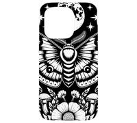 Mystical Moth Lunar Moon Art With Mushroom Botanical Nature Custodia per iPhone 15 Pro