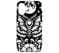 Mystical Moth Lunar Moon Art With Mushroom Botanical Nature Custodia per iPhone 16