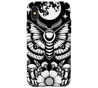 Mystical Moth Lunar Moon Art With Mushroom Botanical Nature Custodia per iPhone X/XS