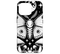 Mystical Moth Moon Stars Mushrooms Nature Gothic Mystical Custodia per iPhone 16 Pro