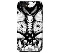 Mystical Moth Moon Stars Mushrooms Nature Gothic Mystical Custodia per iPhone SE (2020) / 7 / 8