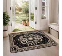 Mystical Snake Celestial Citazione Serpenti Area Tappeto 2' X 3' | Motivi celesti di sole e luna, intricati bordi ornati, estetica gotica esoterica, accenti mistici per la casa