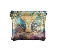 Mystical Space Sheep Portamonete Sacchetto Squeeze Cosmetic Bag Cuoio PU Squeeze Coin Purse, Pecora mistica dello spazio, Motivo: