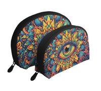 Mystical Spiritual Eye - Trousse da viaggio con stampa a forma di occhio spirituale, 2 pezzi, bianco, Taglia unica